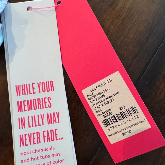 Lilly Pulitzer 6-12M Bathing suit with tags on - Picture 4 of 6